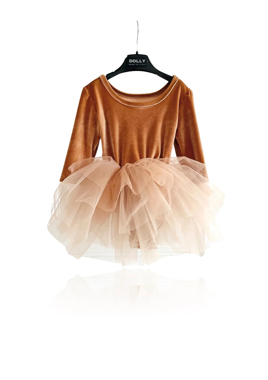 Kjóll - Velvet - Tutu - Caramel