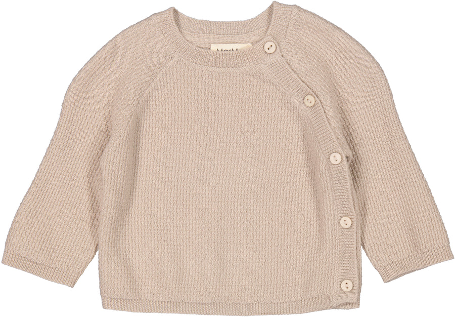 Peysa - Toll - Hneppt - Merino - Grey Sand