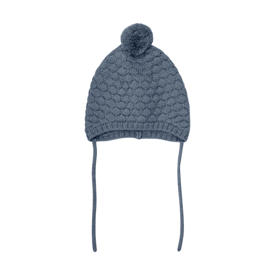 Húfa - Ull - Pom - Dark Navy