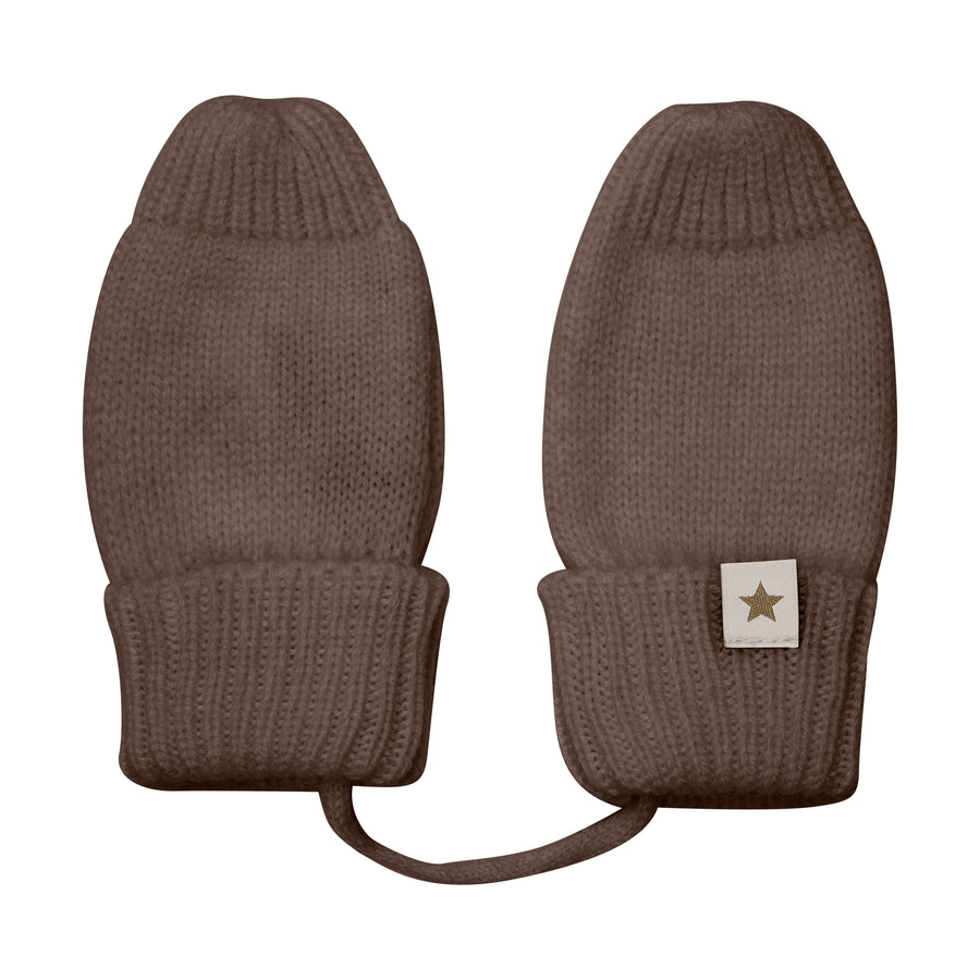 Vettlingar - Ull - Brown Melange