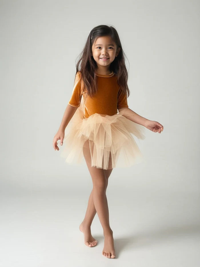 Kjóll - Velvet - Tutu - Caramel