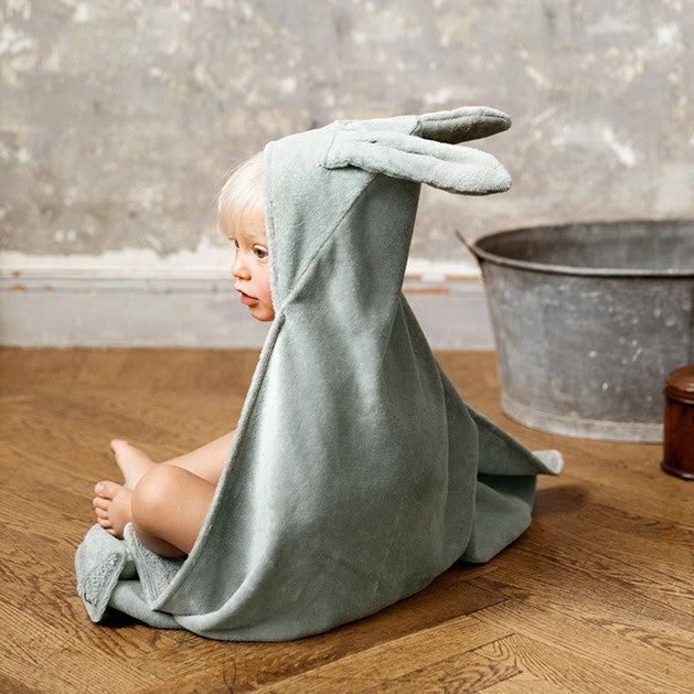 Handklæði með hettu - Bunny - Mineral Green - Forpöntun okt