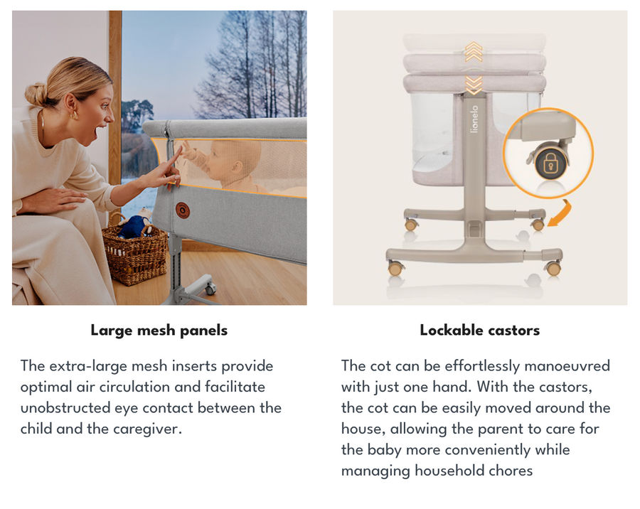 Lionelo Arora 3in1 Co-sleeper – Vagga - Cappuchino