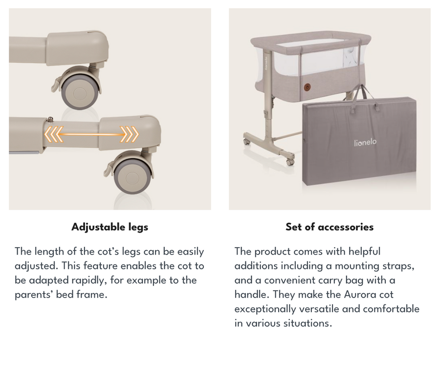 Lionelo Arora 3in1 Co-sleeper – Vagga - Cappuchino