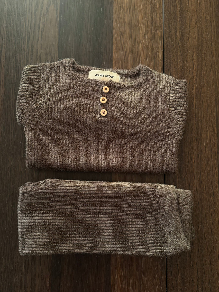 Grandpa peysa - Choco - Ull