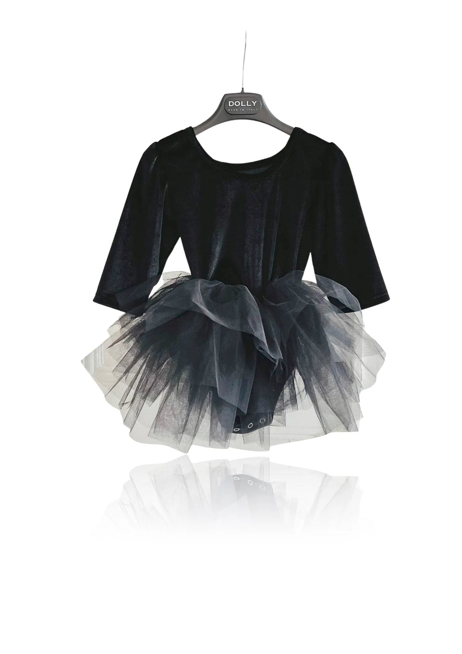 Kjóll - Velvet - Tutu - Black