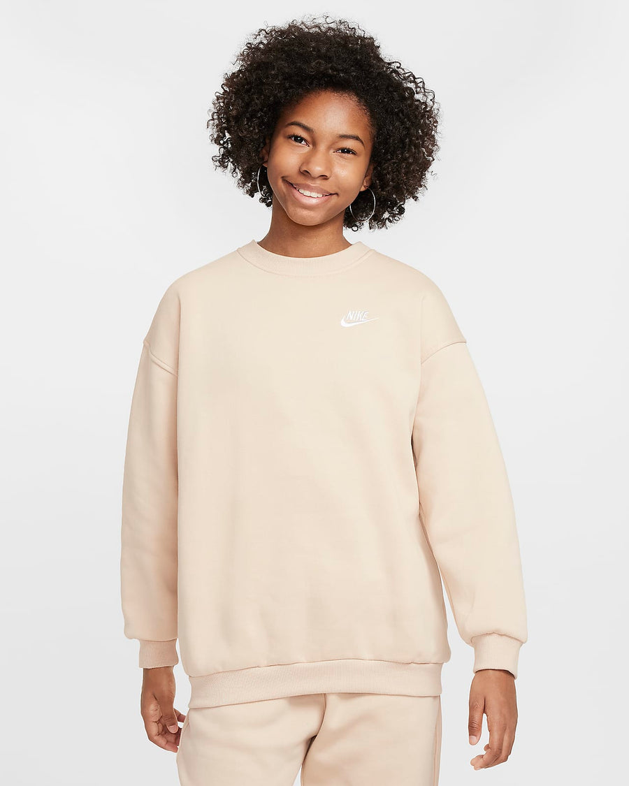 Nike Sportswear Club Fleece Oversized Peysa - Sanddrift/White