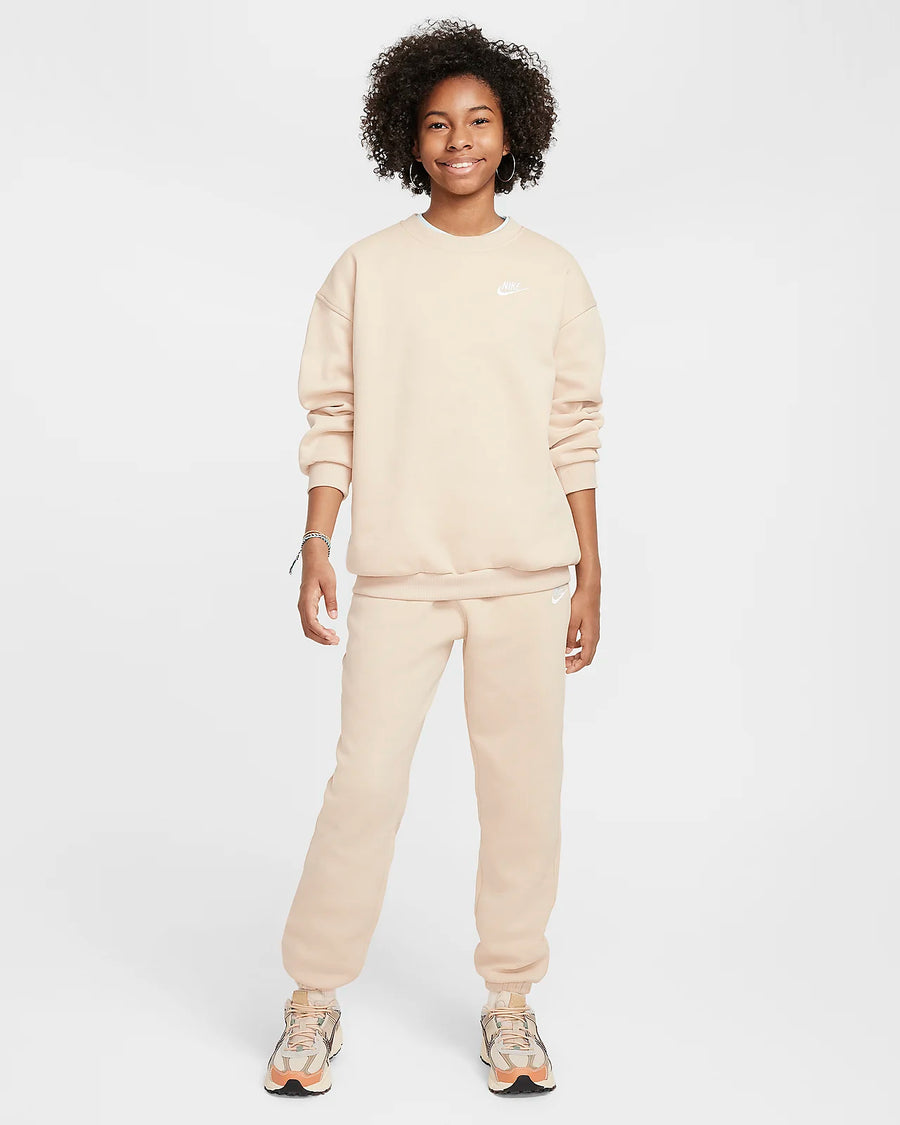 Nike Sportswear Club Fleece Oversized Peysa - Sanddrift/White