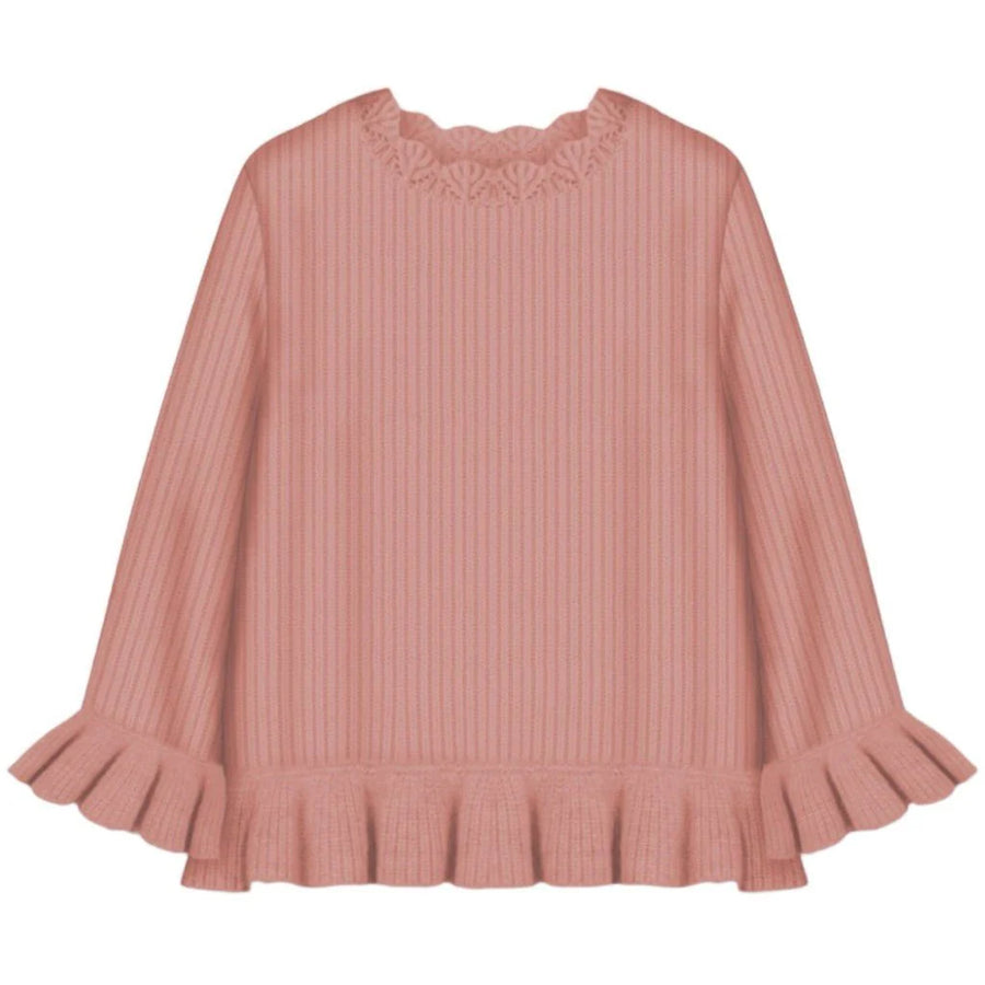 Peysa - Knit - Frilly - Light pink