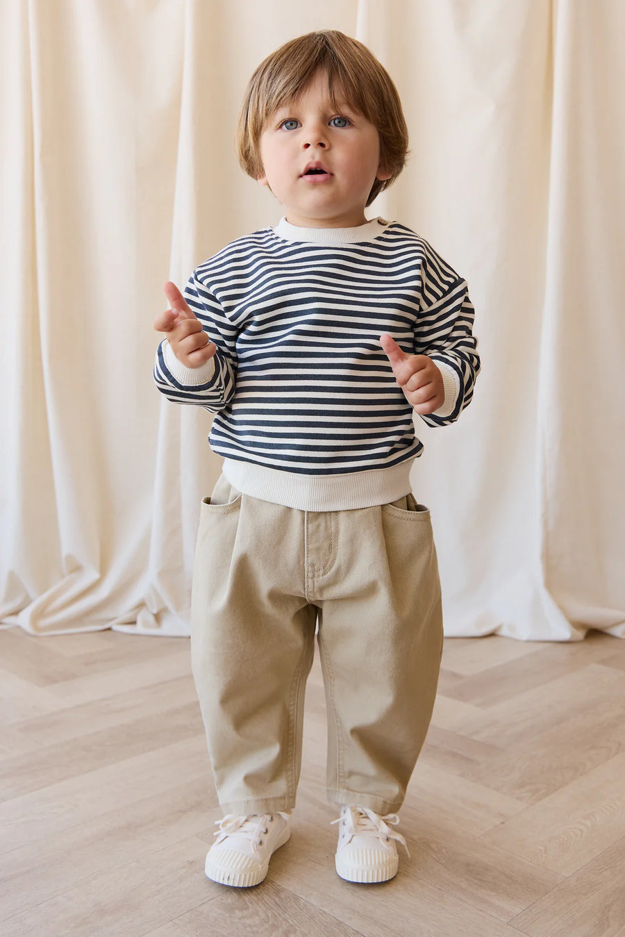 Peysa -  Slim Stripe Charter/Cloud