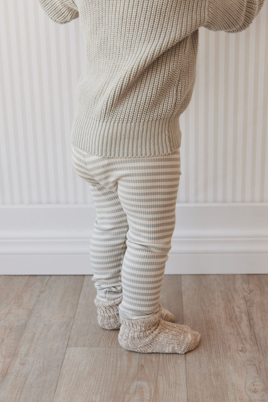 Leggings - Jamie Kay - Narrow Stripe Willow/Soft Clay