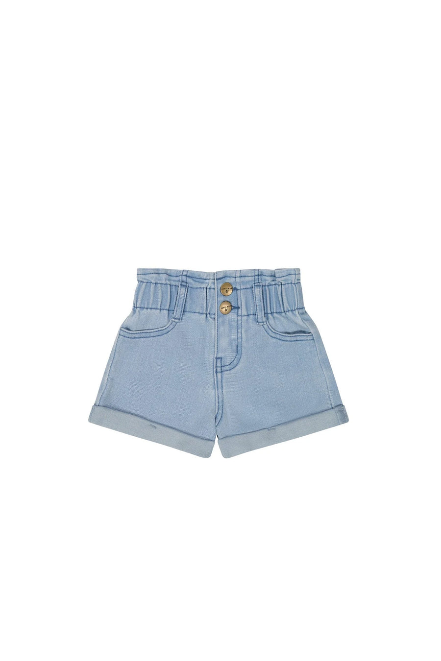 Stuttbuxur - Washed Denim