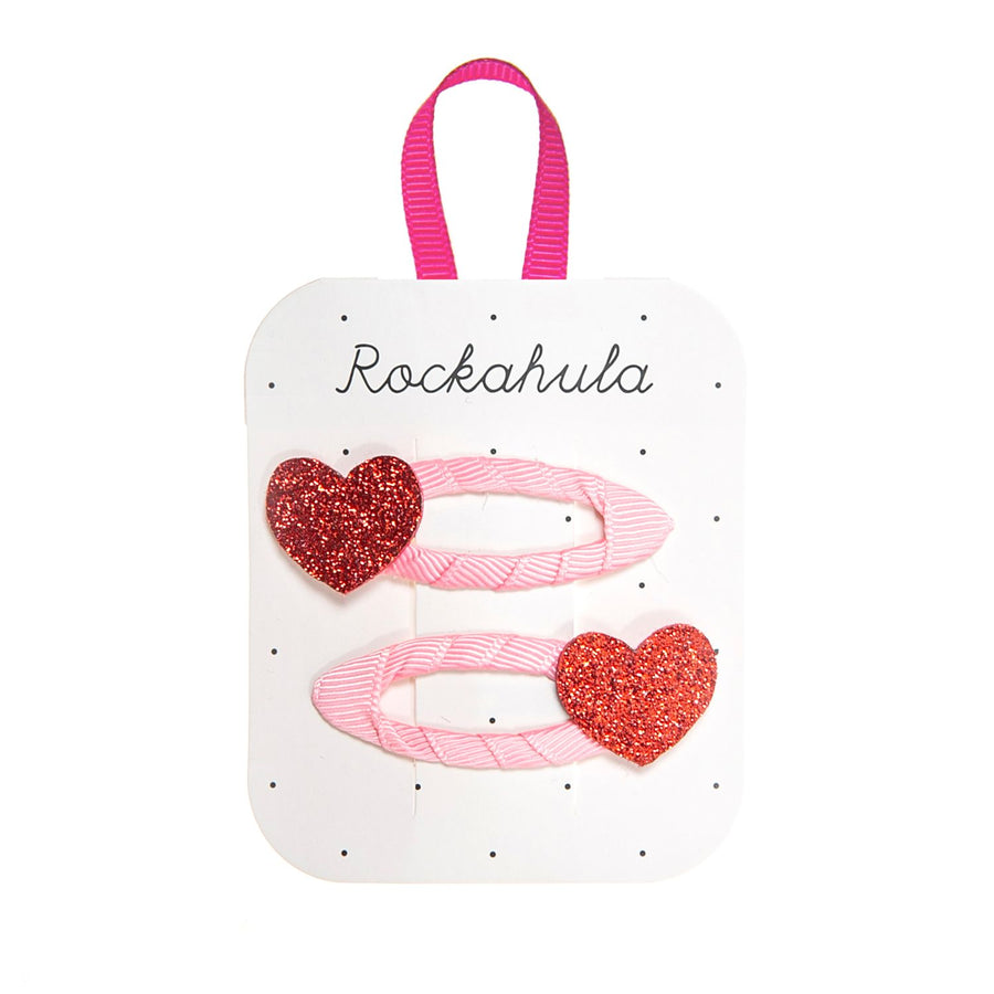 Rockahula - Love Heart Glitter hárspennur