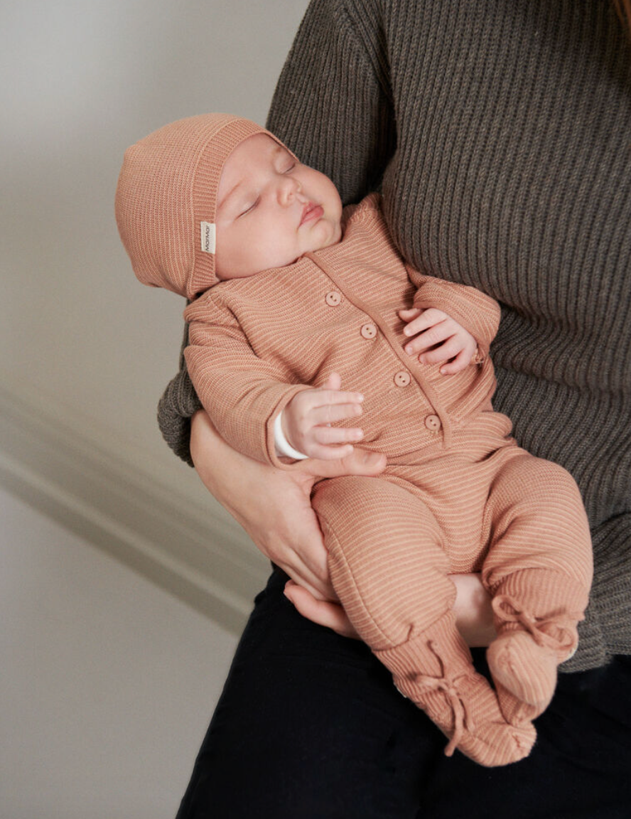 Peysa - Totti - Hneppt - Baby - Rose Brown Stripe