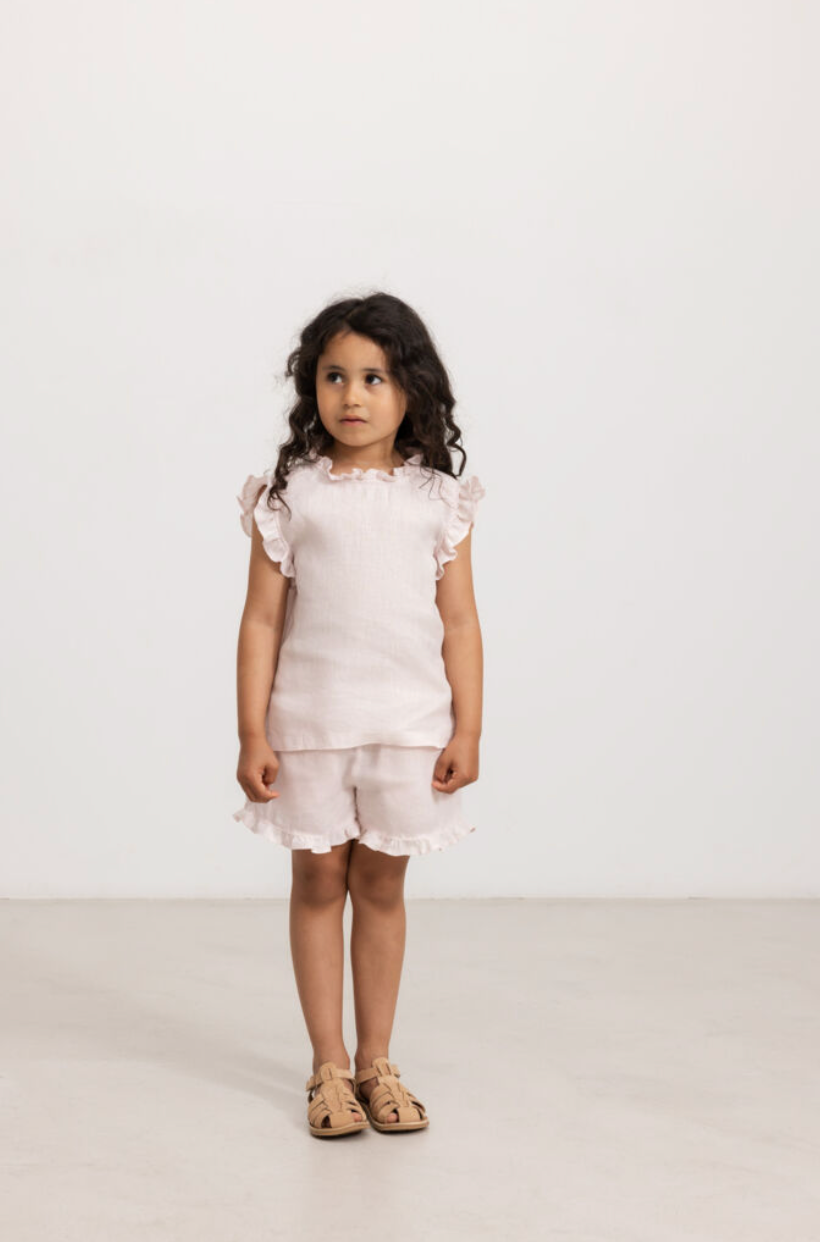 Stuttbuxur - Pala - Linen - Mauve Rose