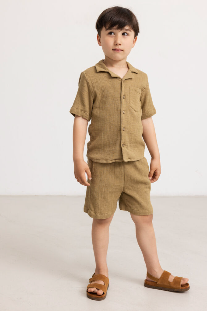 Stuttbuxur - Pal - Linen - Dark Dijon