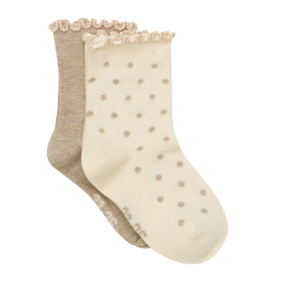 Sokkar - Lace - 2stk - Simply Taupe