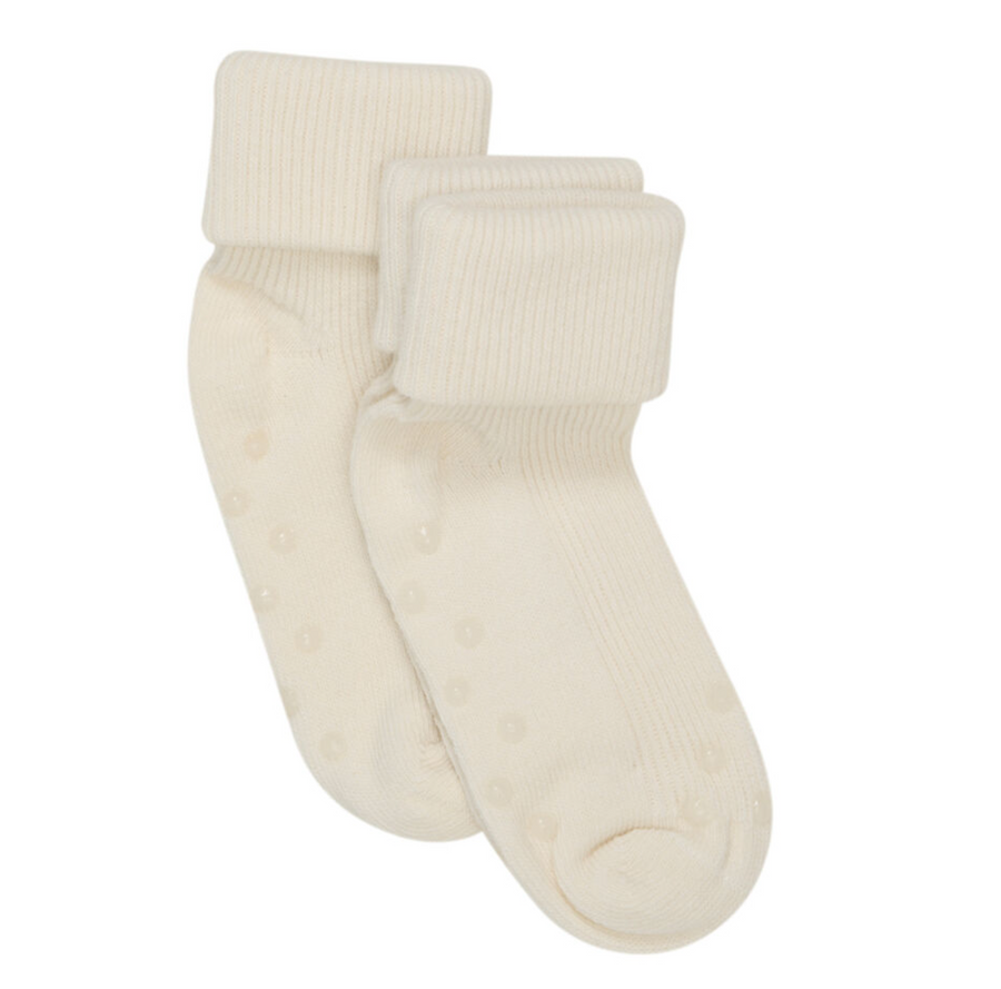 Sokkar - Rib - Gúmmí - 2stk - Offwhite