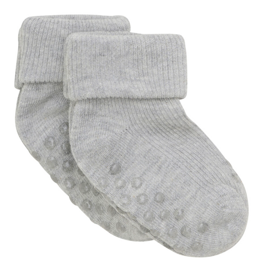 Sokkar - Rib - Gúmmí - 2stk - Light Grey Melange