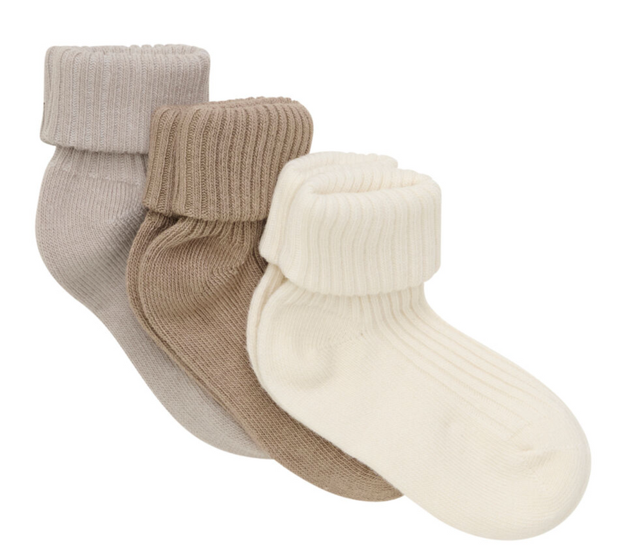 Sokkar - Rib - 3stk - Light Taupe
