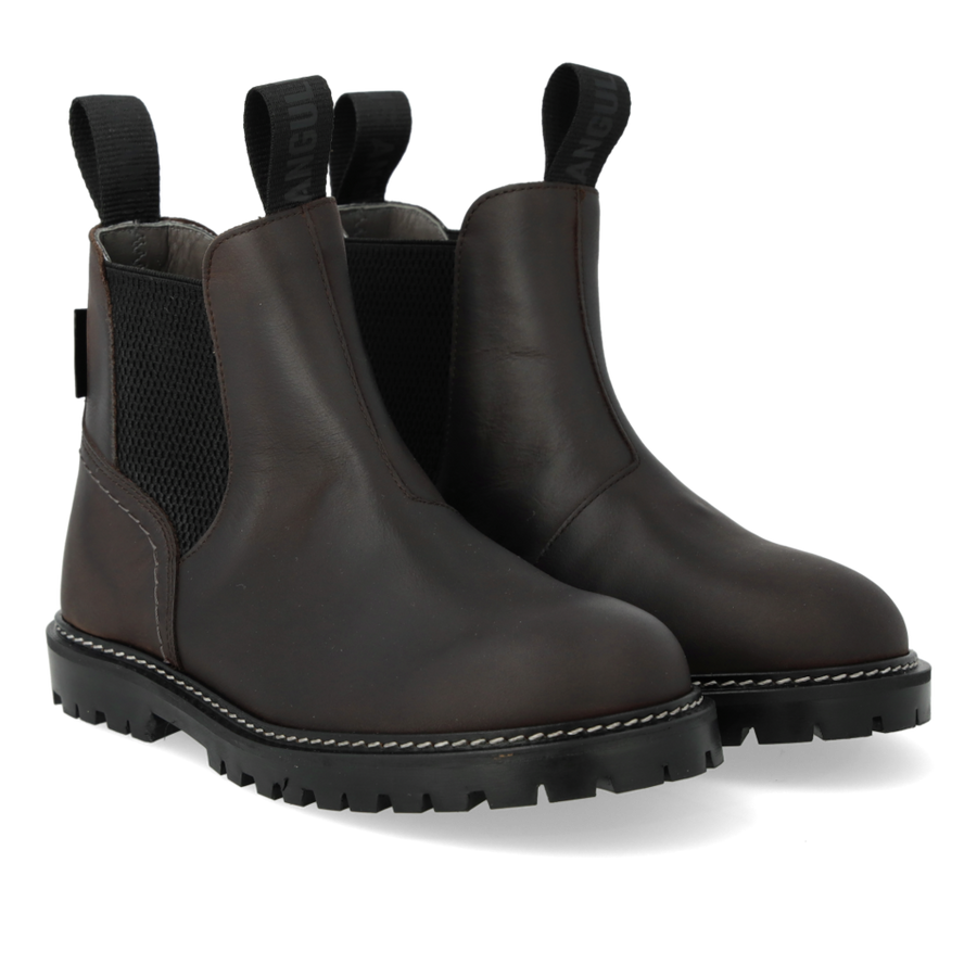 Skór - Chelsea - Chunky - Dark Brown/Black Elastic