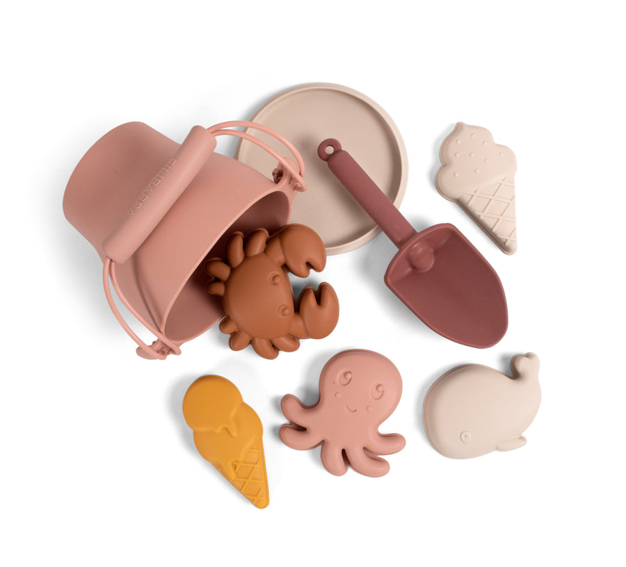 Silicone beach set - warm colors