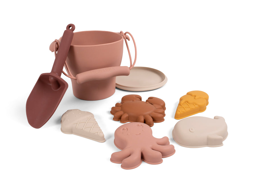 Silicone beach set - warm colors